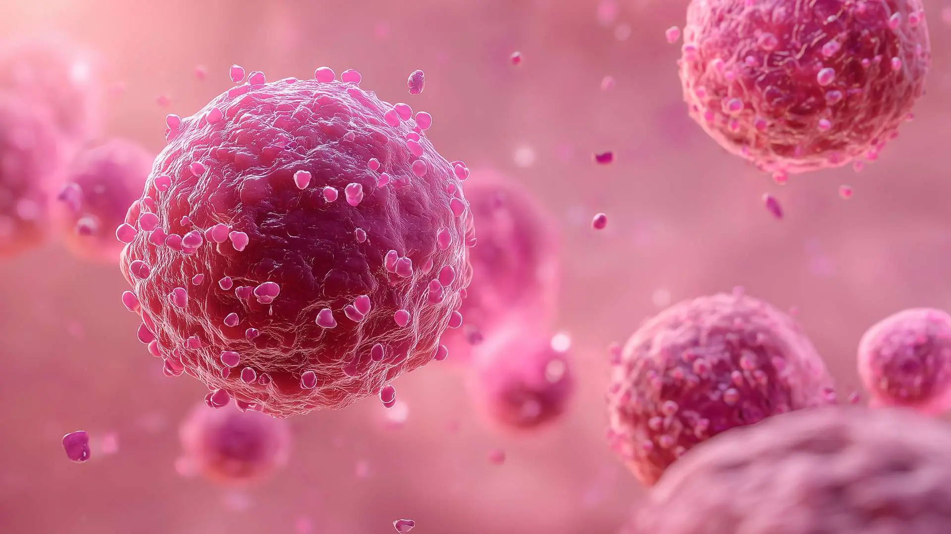 Vue 3d cellules roses corps humain